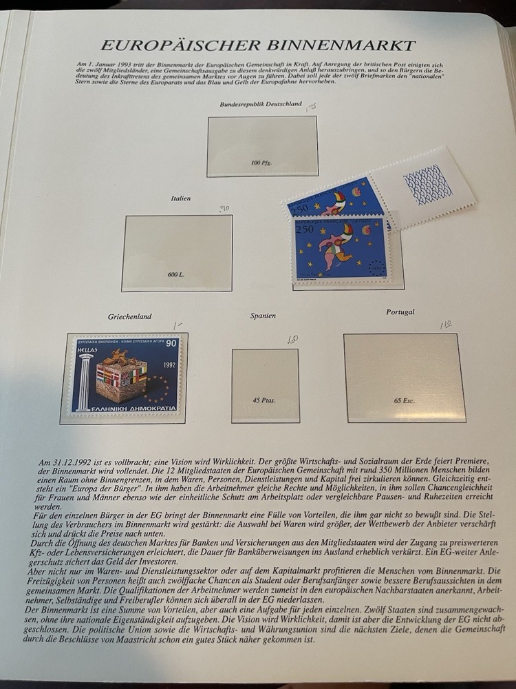Stamp Album Europa Briefmarken Hingeless 93-95 Sieger-Verlag w/ stamps + sheets