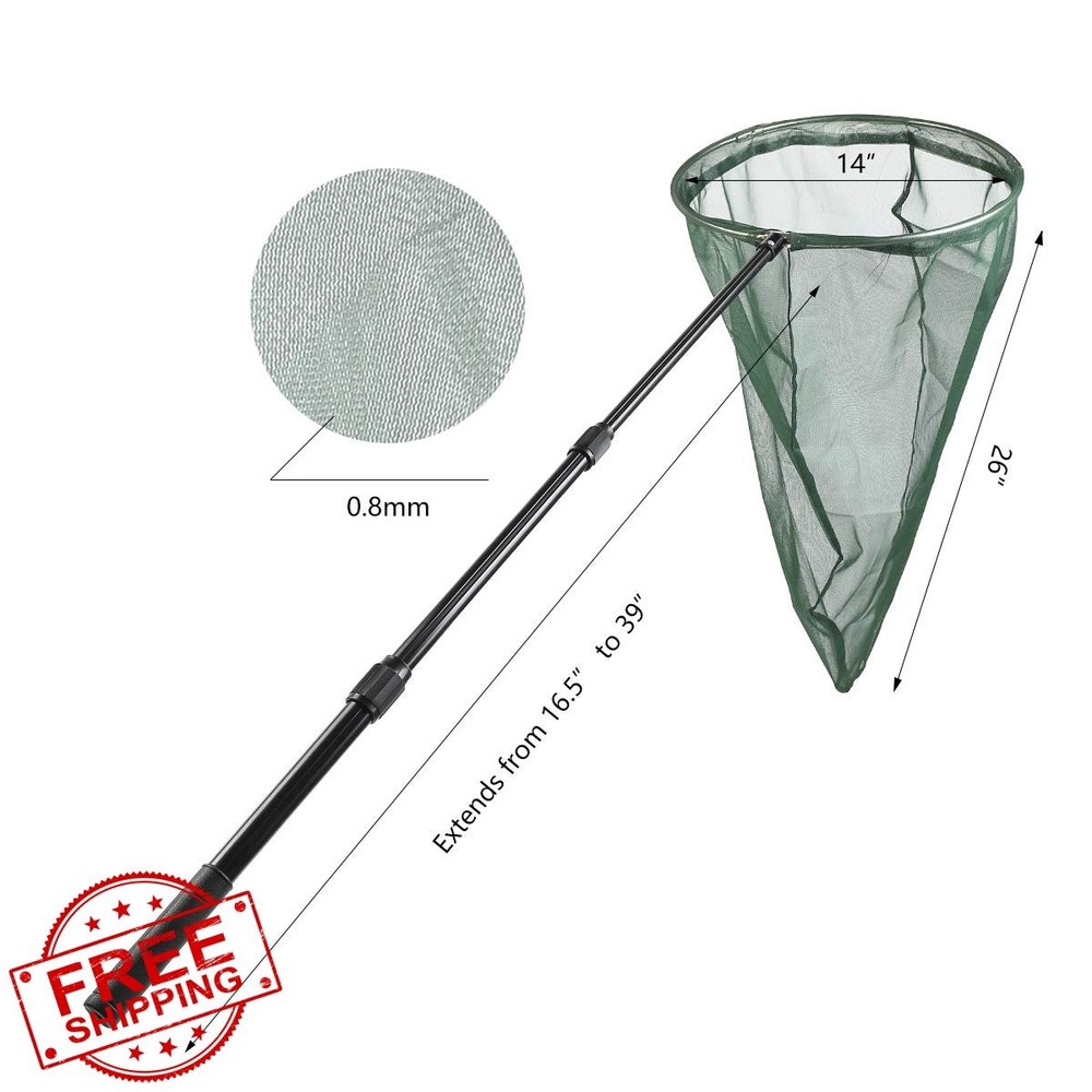 Professional Insect Butterfly Net, 14" Ring, Telescopic Handle