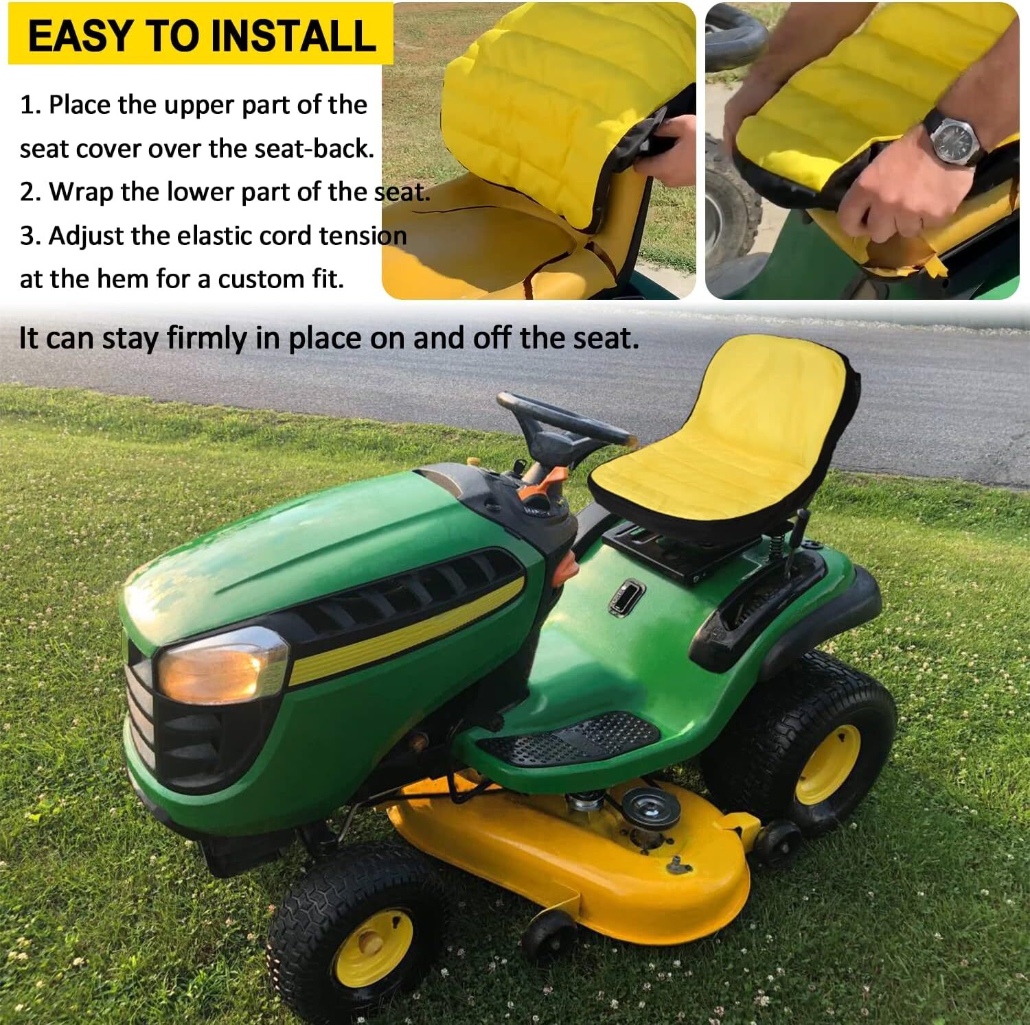 LP92334 Riding Lawn Mower Cushioned Seat Cover for John Deere Mower Tractor