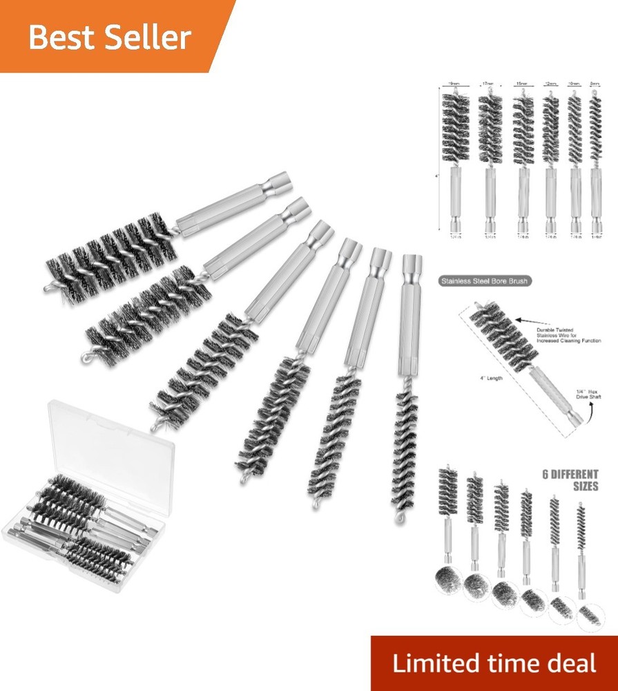 Multipurpose Steel Wire Bore Brushes with Handle and Drill Compatibility
