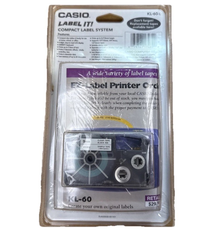 Casio KL-60L Label Maker Thermal Printer New In Box Sealed