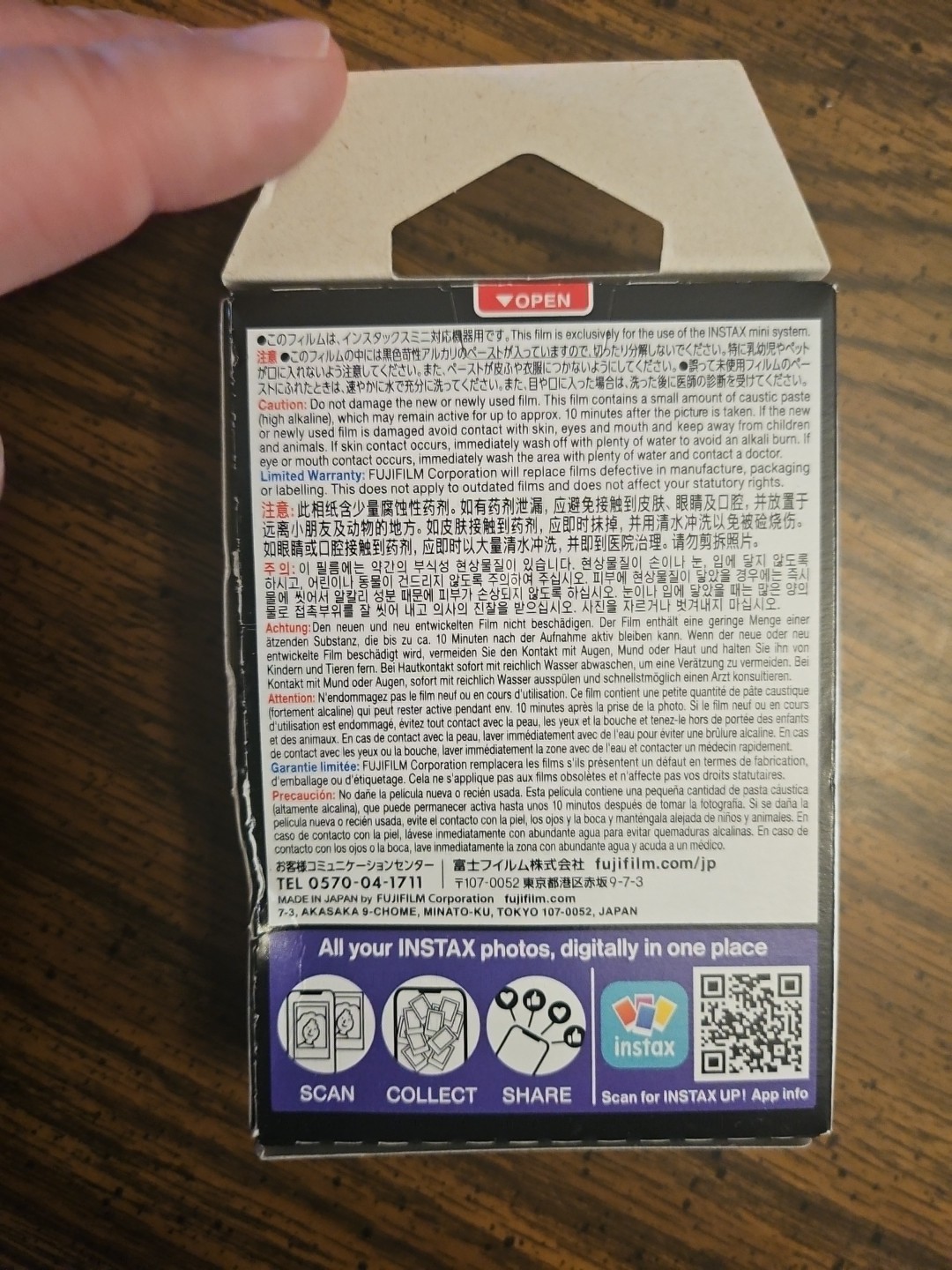 Fujifilm Instax Mini Contact Sheet Instant Film 10 Exposures, For Mini Cameras