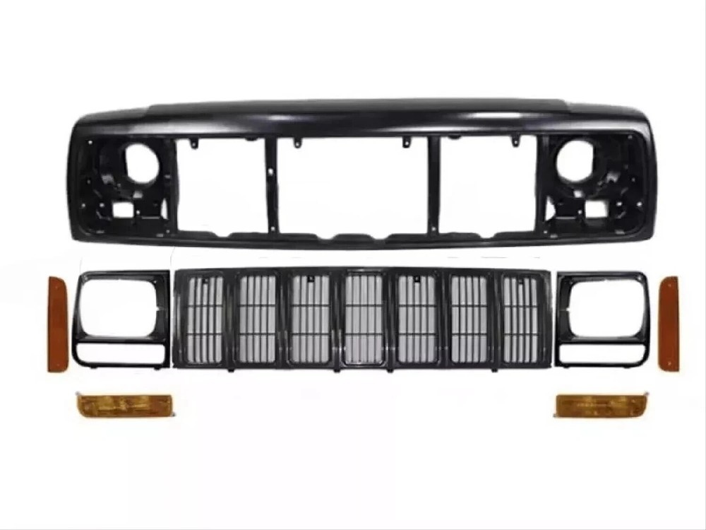 Header Panel Grille Corner Lights Headlight Bezels for 97-01 Jeep Cherokee