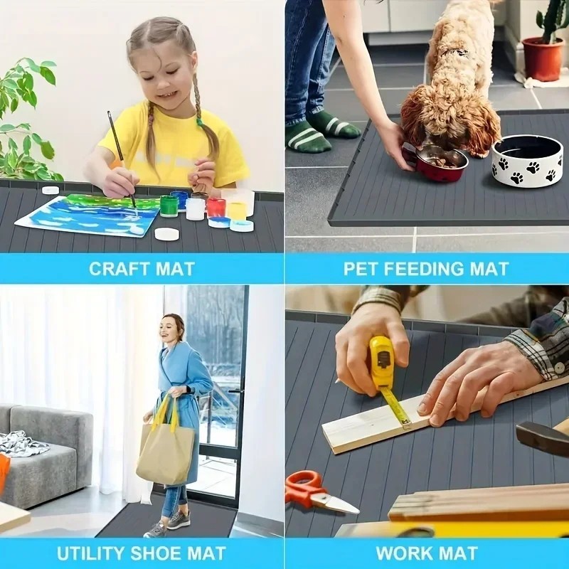 Under Sink Mat - Waterproof Kitchen Bathroom Silicone Cabinet Tray Storage Mat