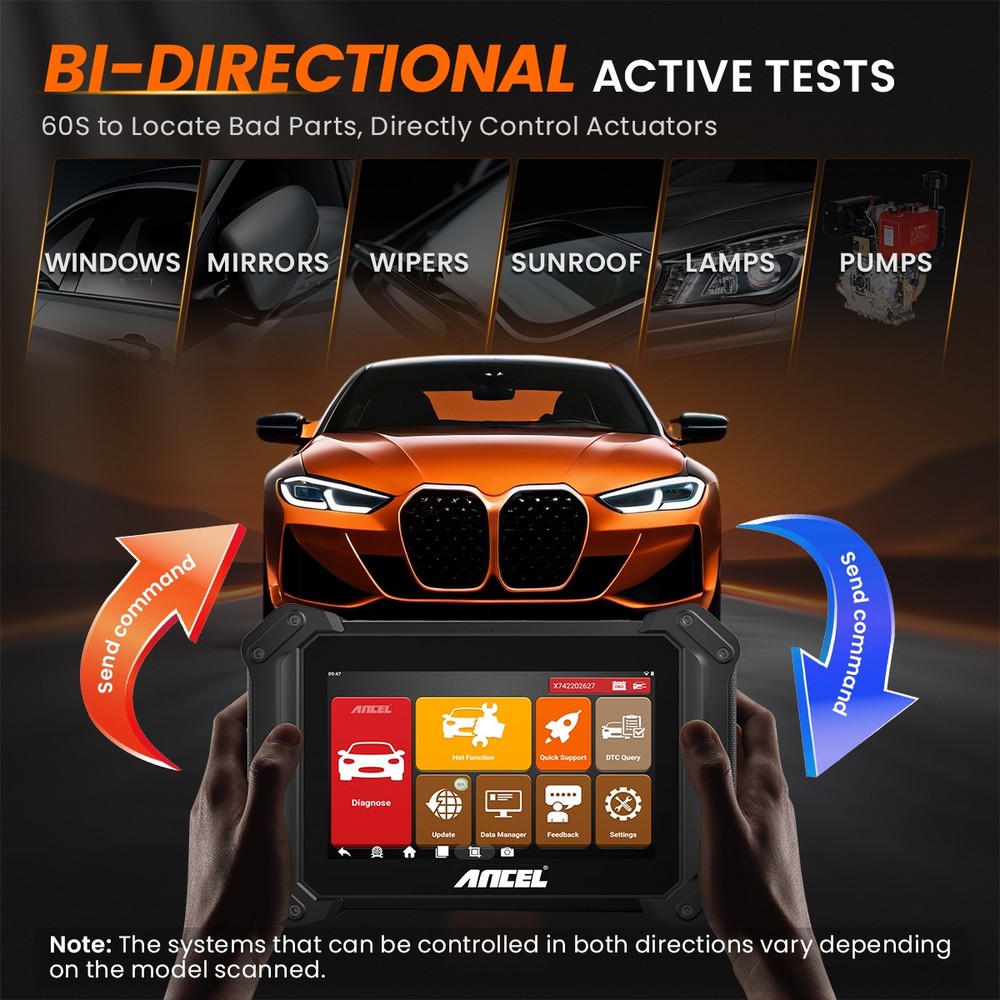 ANCEL V6 PRO OBD2 Scanner All System Key ECU Active Test Bluetooth VCI 25+ Reset