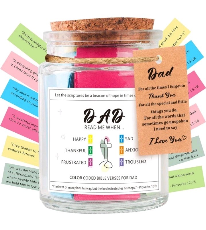 Dad Read Me When ... Glass Jar Color Coded Bible Verses For Dads