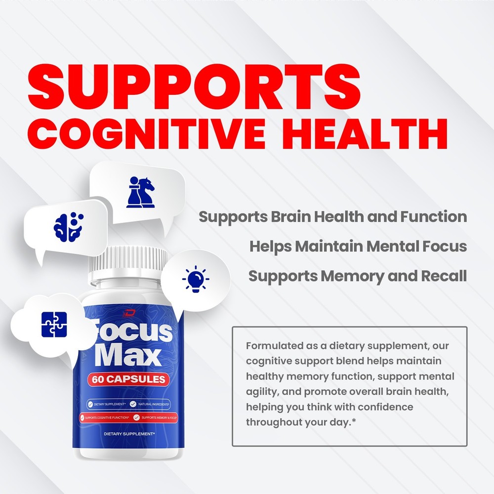 (1 Pack) Focus Max Capsules – FocusMax Natural Blend Memory Focus Support