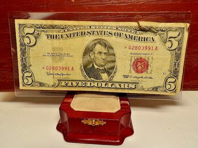 1963 - $5 Star Note Red Seal - Five Dollar Lincoln Note
