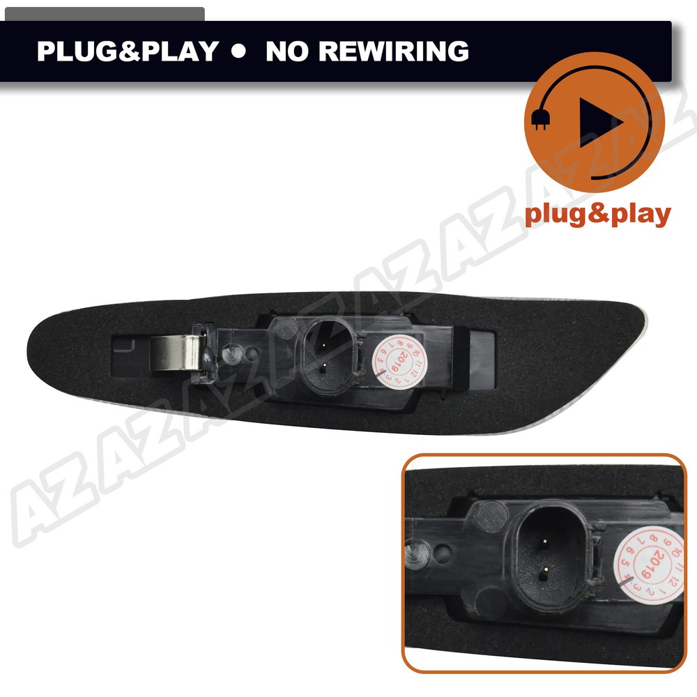 2pcs Dynamic LED Side Marker Signal Light Clear For BMW E90 E91 E92 E60 E61 E82