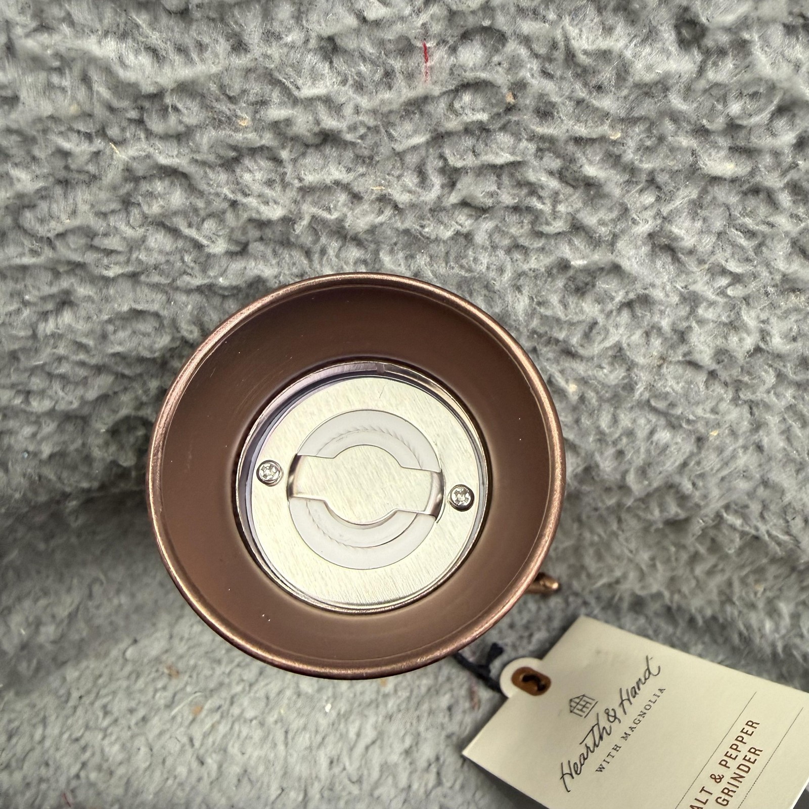 Hearth & Hand With Magnolia Salt & Pepper Grinder Brown Metal Manual Kitchen