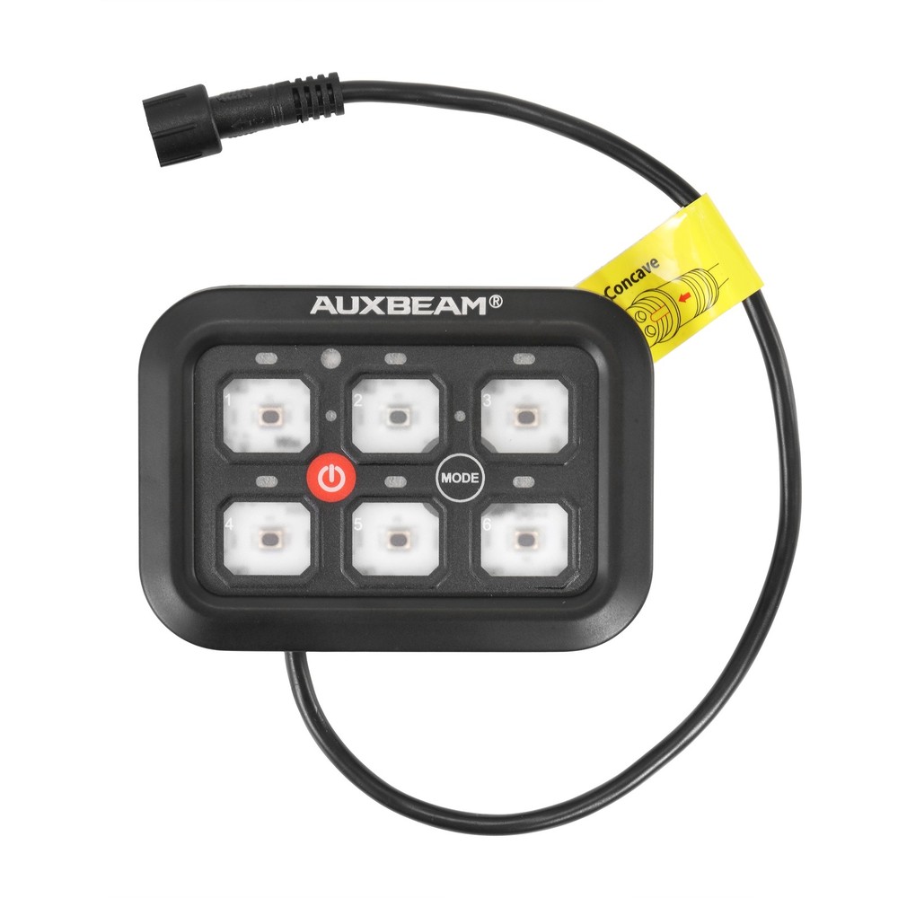 AUXBEAM RA60 RGB 6 Gang Switch Panel Toggle Momentary Pulsed Automatic Dimmable