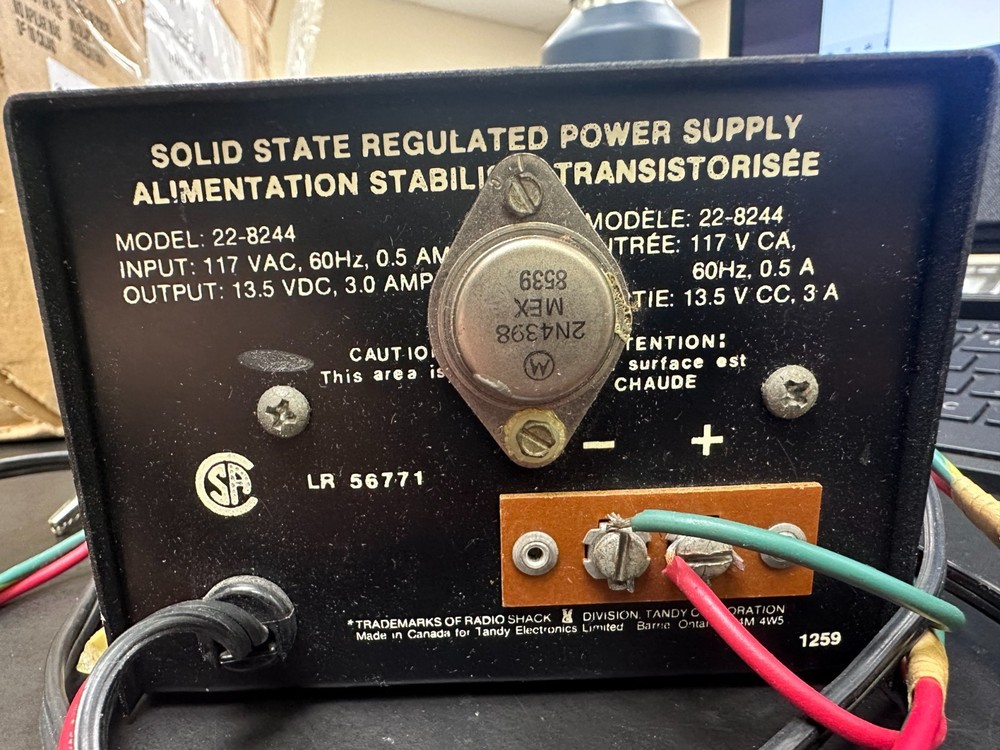 Micronta Regulated 12 Volt Power Supply (Model 22-8244)