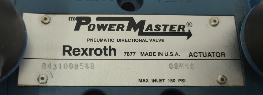 Rexroth R431008548 Actuator PowerMaster Pneumatic Directional Valve