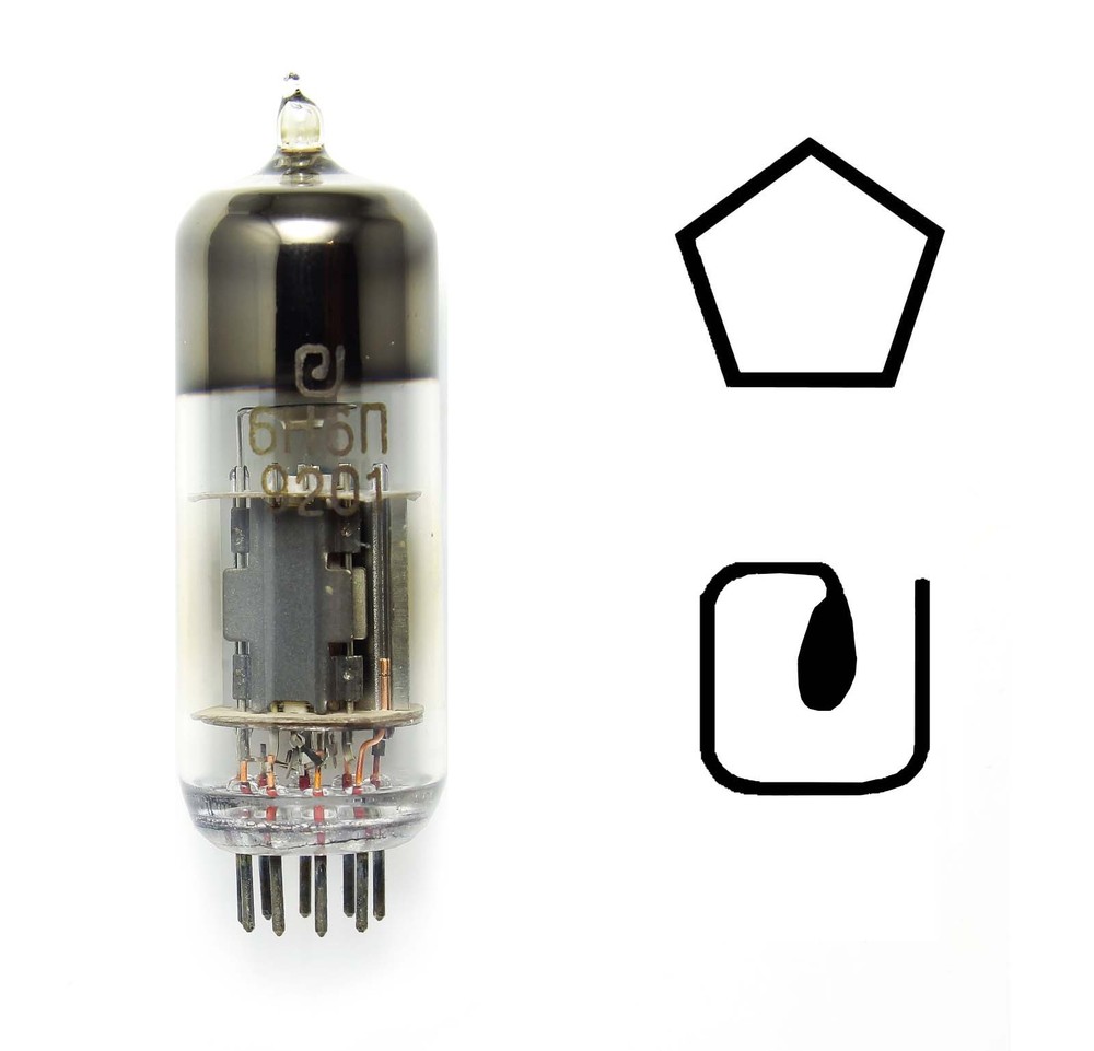 2pcs 6N6P alt ECC99 / E182CC Double Triode Tubes Gold Grid USSR NOS