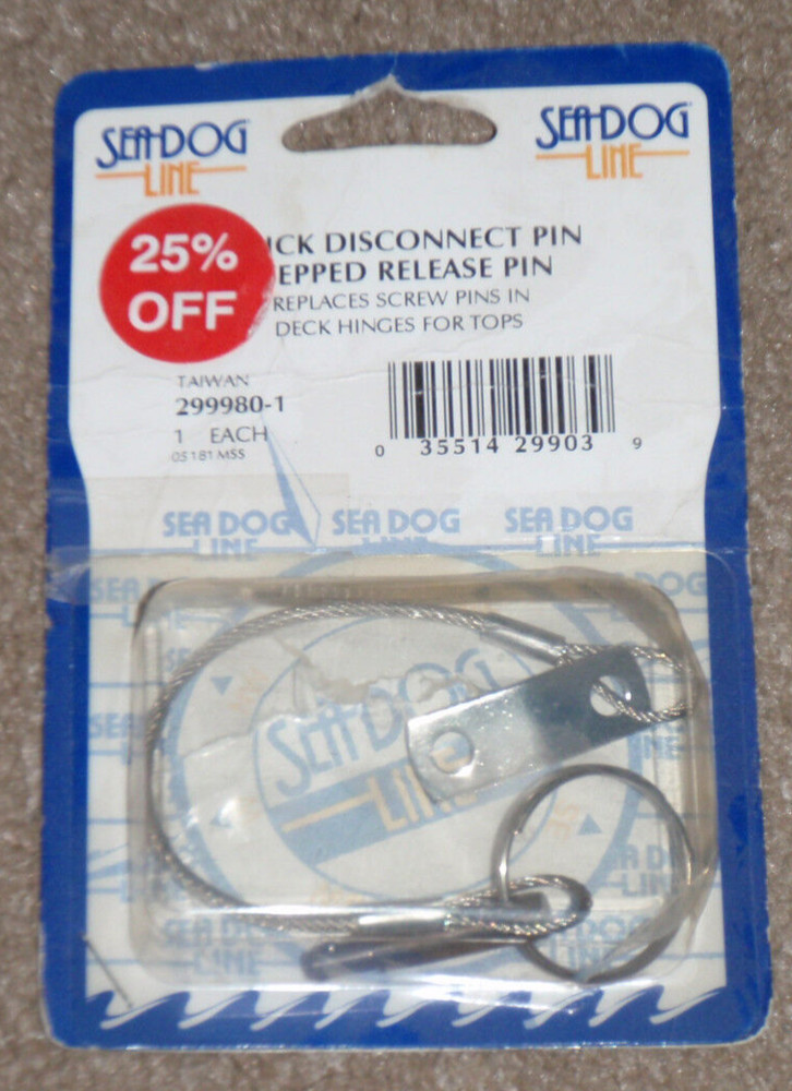 Stainless Quick Release Stepped Pin & Lanyard  - Bimini Top  - SeaDog  299980-1