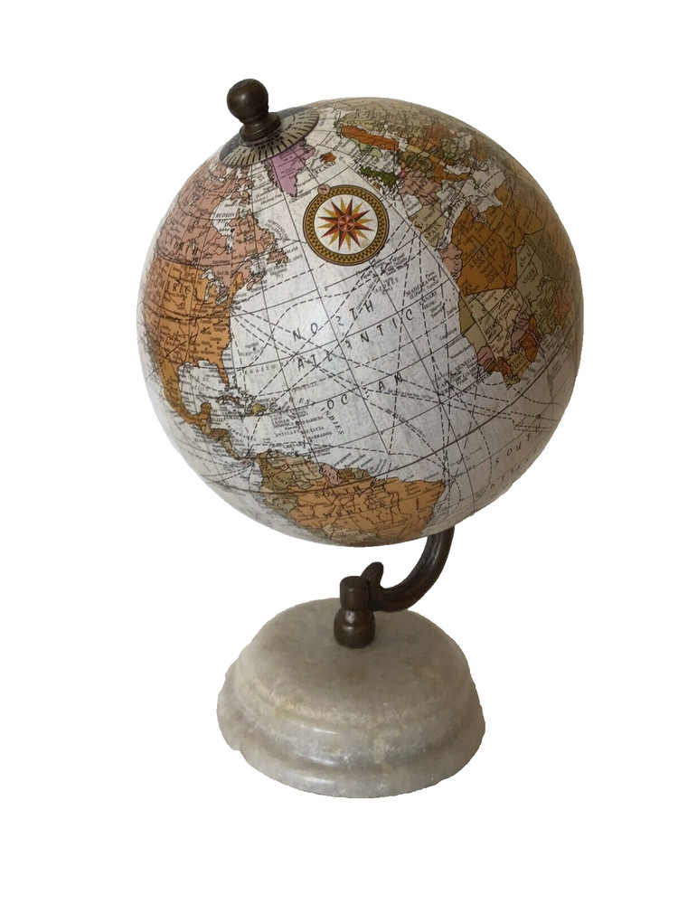 Deco 79 Decorative World Globe with Marble Base