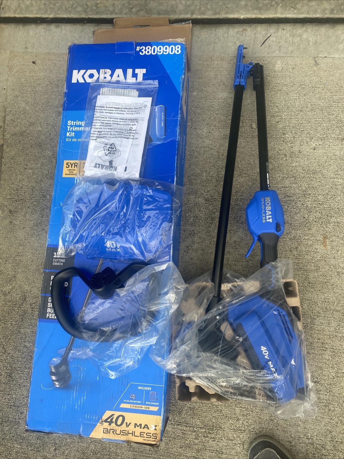 Kobalt 40V 15" String Trimmer 3809908 Weed Eater TOOL ONLY No Battery/ Charger