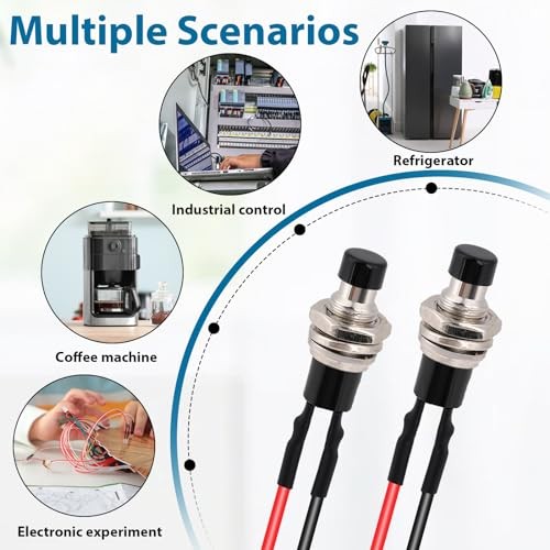 12 Pcs Mini Momentary Switch Small Normally Open Momentary Push Button Black