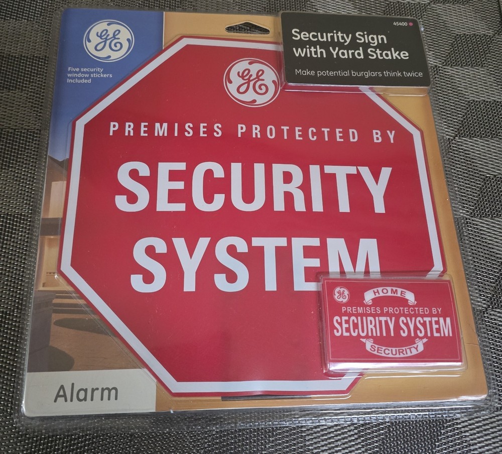 GE Smarthome Security Sign with Yard Stake & Window Stickers