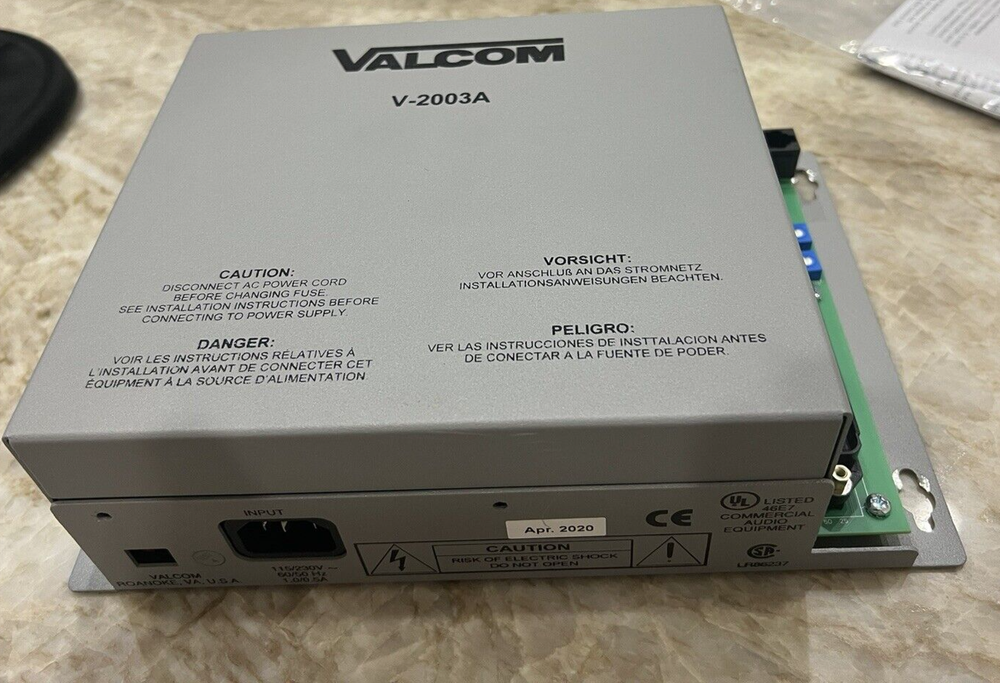 Valcom V-2003A 3 Zone 1 Way Page Control, Paging Amplifier, V2003A