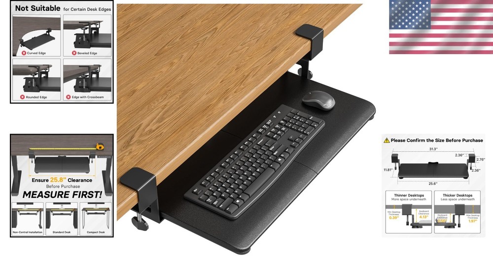Keyboard & Mouse Drawer, Space-Saving Solution