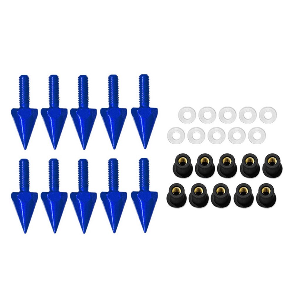 Universal Blue Motorcycle Spike Bolt Windshield Wind Screen Bolt Screw 5MM