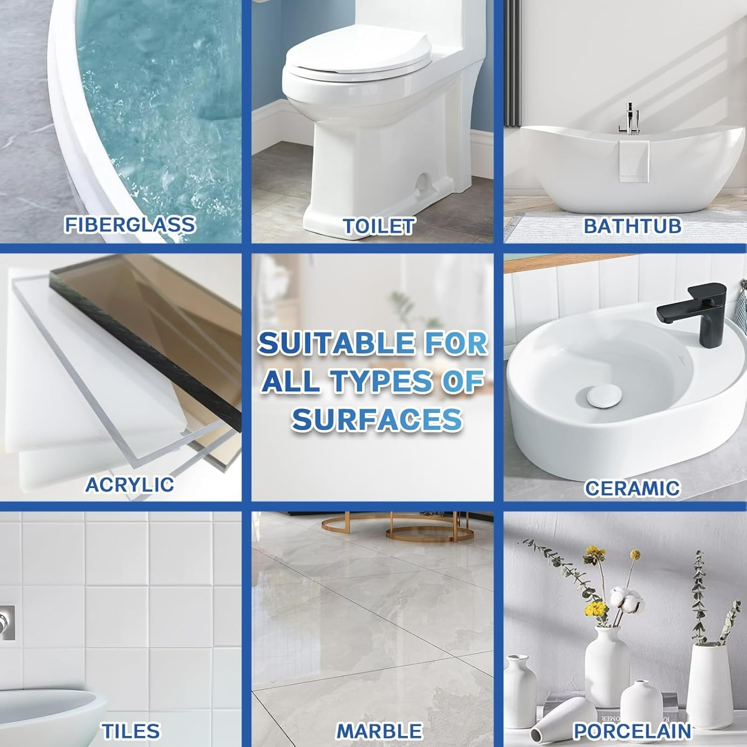 Porcelain Repair Kit, Fiberglass Tub Repair Kit, Tile and Bathtub Repair Kit for