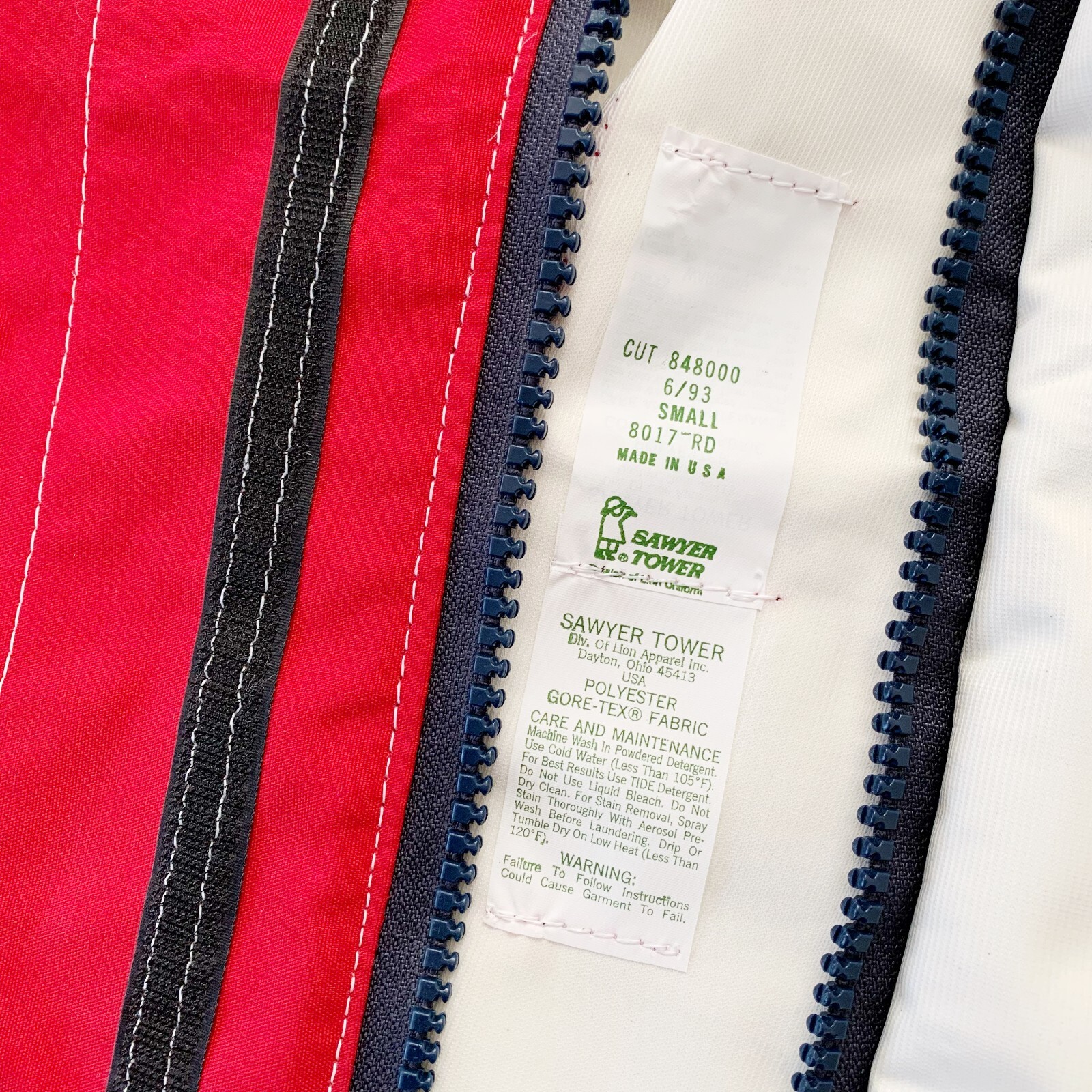 Ansell Sawyer-Tower CPC Gore-Tex Jacket, Red, Size Small