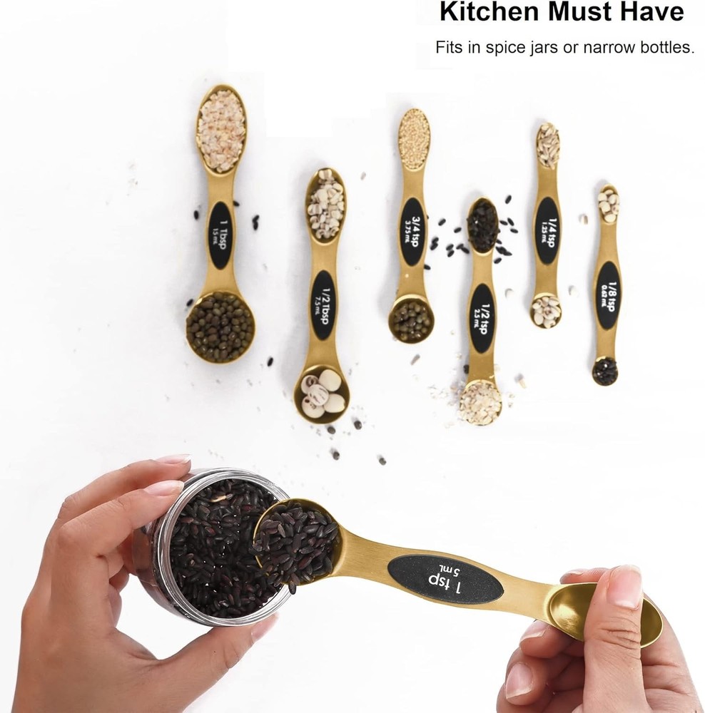 Magnetic Measuring Spoons Set Stainless Steel with Leveler-9pcs Stackable