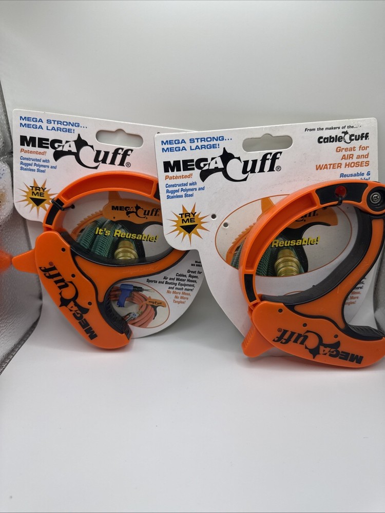 2 Cable Cuff Mega Cuff - Single Extra Large Reusable Serrated Cable Organizer.