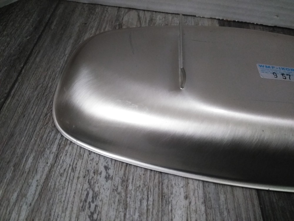 VTG. WMF-IKORA Silverplate Footed Serving Tray Brushed Finish Germany - READ