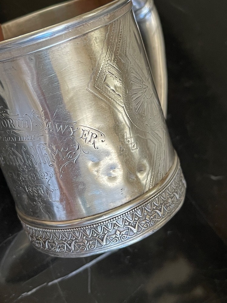 Antique Gorham Sterling Silver Engraved Cup Mug 135 Grams
