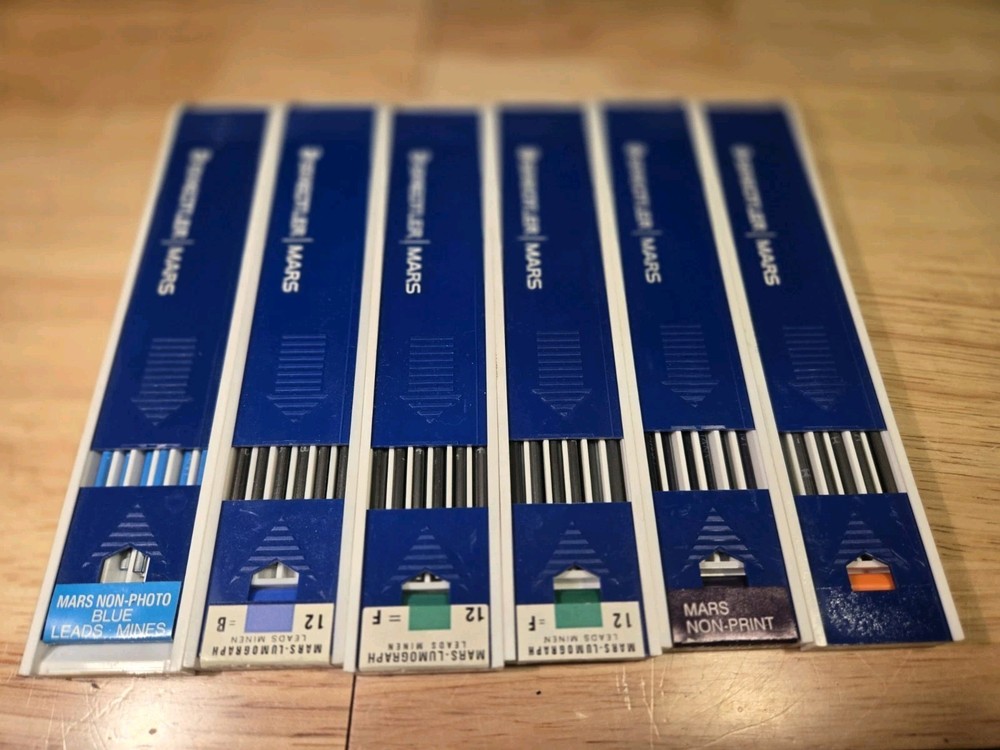 6x Staedtler Mars Lumograph Colored Drafting Leads