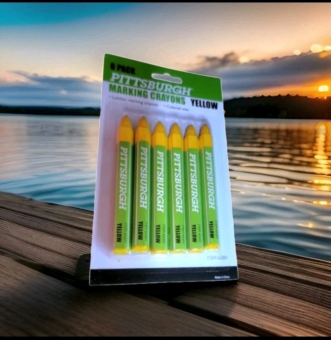 PITTSBURGH Yellow Marking Crayons, 6 Pack