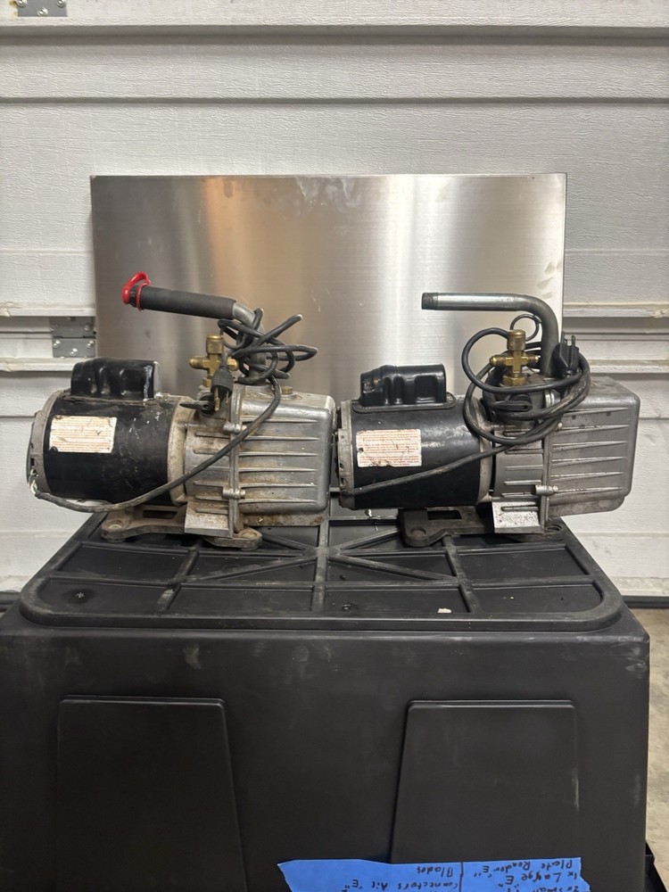 2x JB PLATINUM DV-200N 7 CFM ½ HP Evacuation/Vacuum Pump Untested