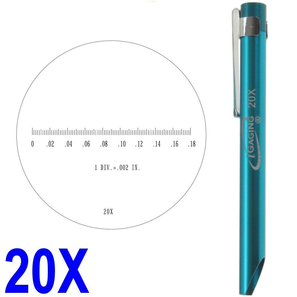 iGAGING 36-PM40 Pocket Scope Magnifier Scale, 40X Magnification Microscope Scale