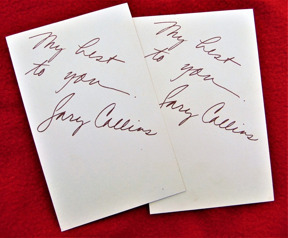 CARY COLLINS ~ 2 STUDIO POST CARDS WITH REPRINTED AUTOGRAPHS