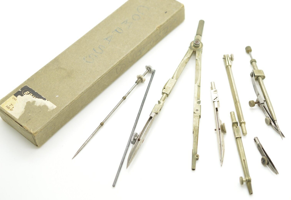 Vintage Keuffel & Esser K&E Germany Drawing Instruments Drafting Set w/ Extras