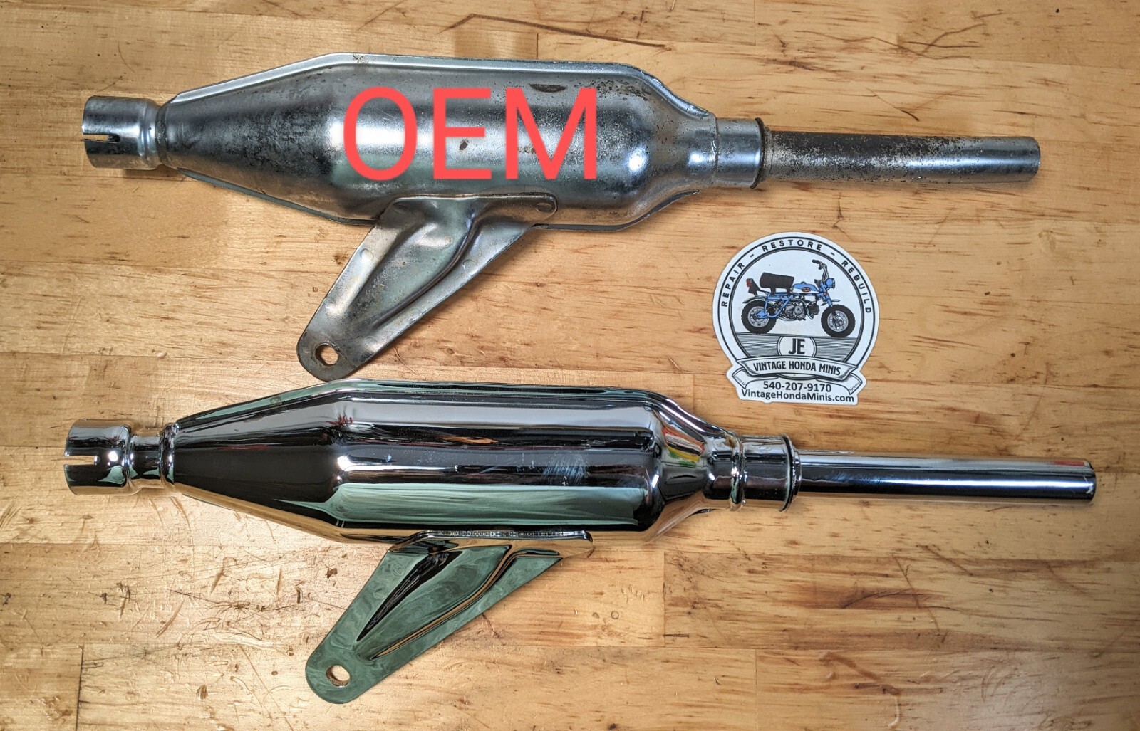 Exhaust - Vintage Style Replica Muffler & Header Kit - Honda Z50 Z50a K0 K1 K2