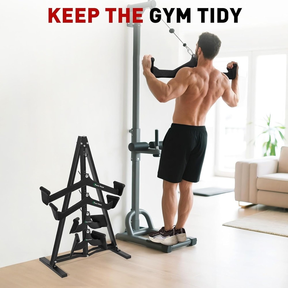 Heavy Duty LAT Pull Down Bar Storage Rack for Gym Attachments