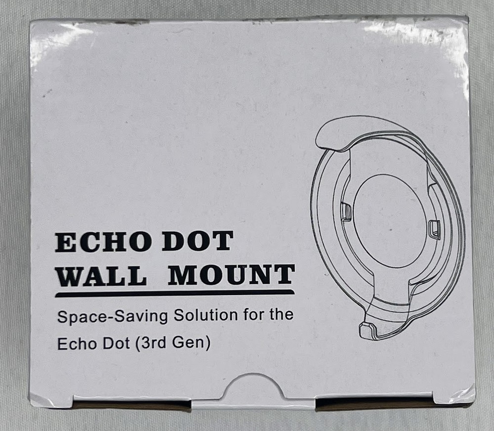 Echo Dot 3rd Gen Wall Mount Holder Black w/ Cable Management Adhesive & Screws