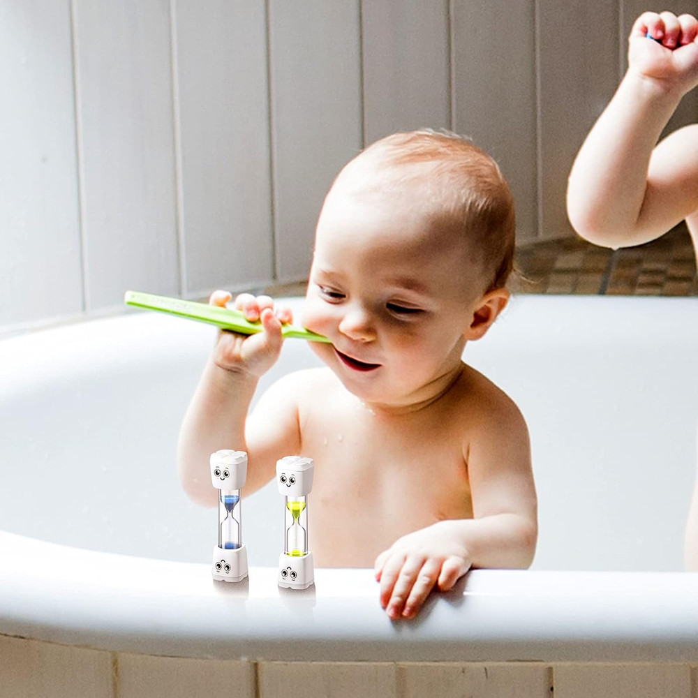 4 Pieces Toothbrush Timer 2 Minute Sand Timer Smile Pattern Tooth Brushing for P