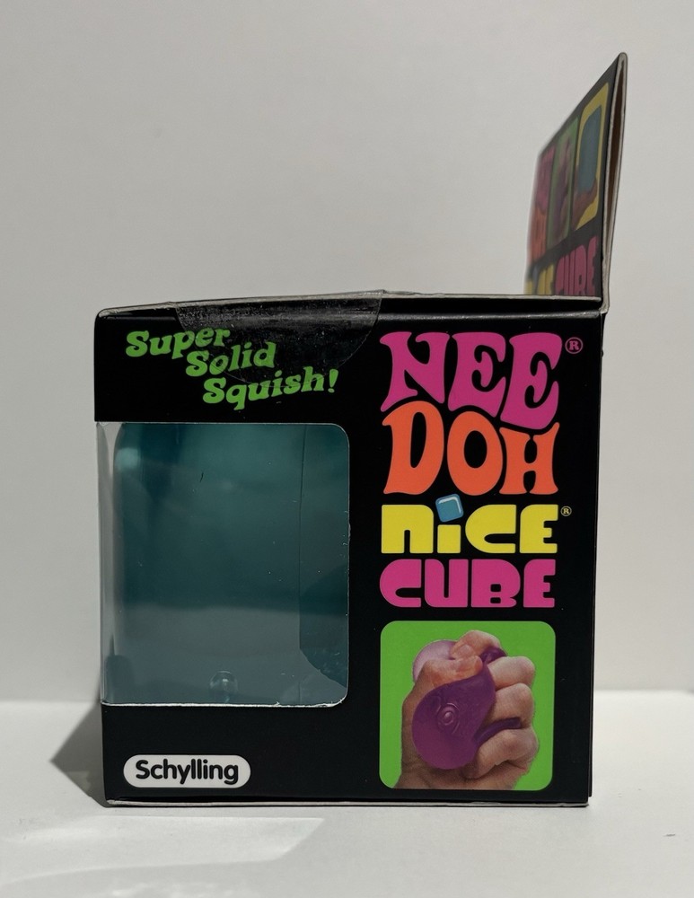 Schylling Nee Doh Nice Cube Super Solid Squish Blue Squeeze Toy
