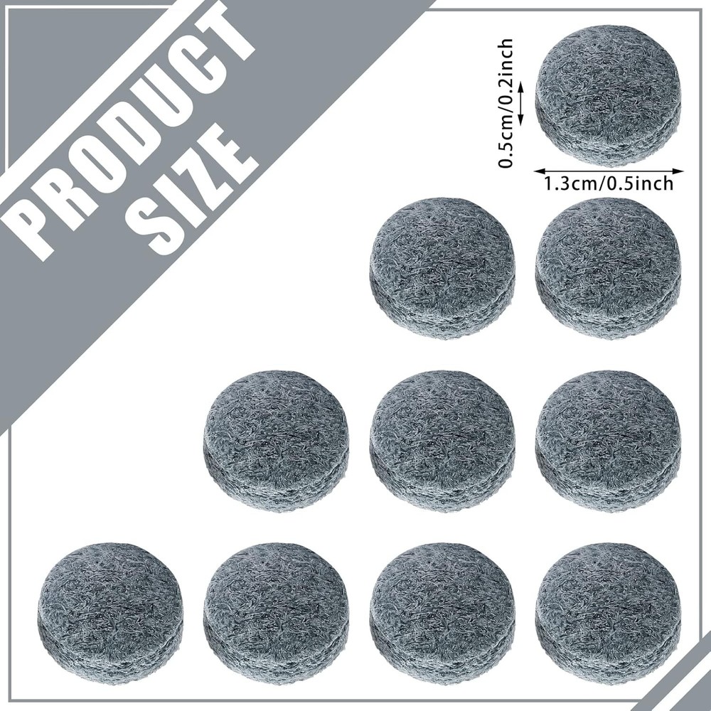 20 Pcs 13mm Billiard Pool Cue Tips Replacement Pool Stick Tips with Storage Box