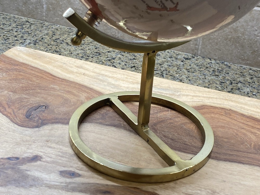 World Globe Pink With Gold Tone Solid Stand Desktop