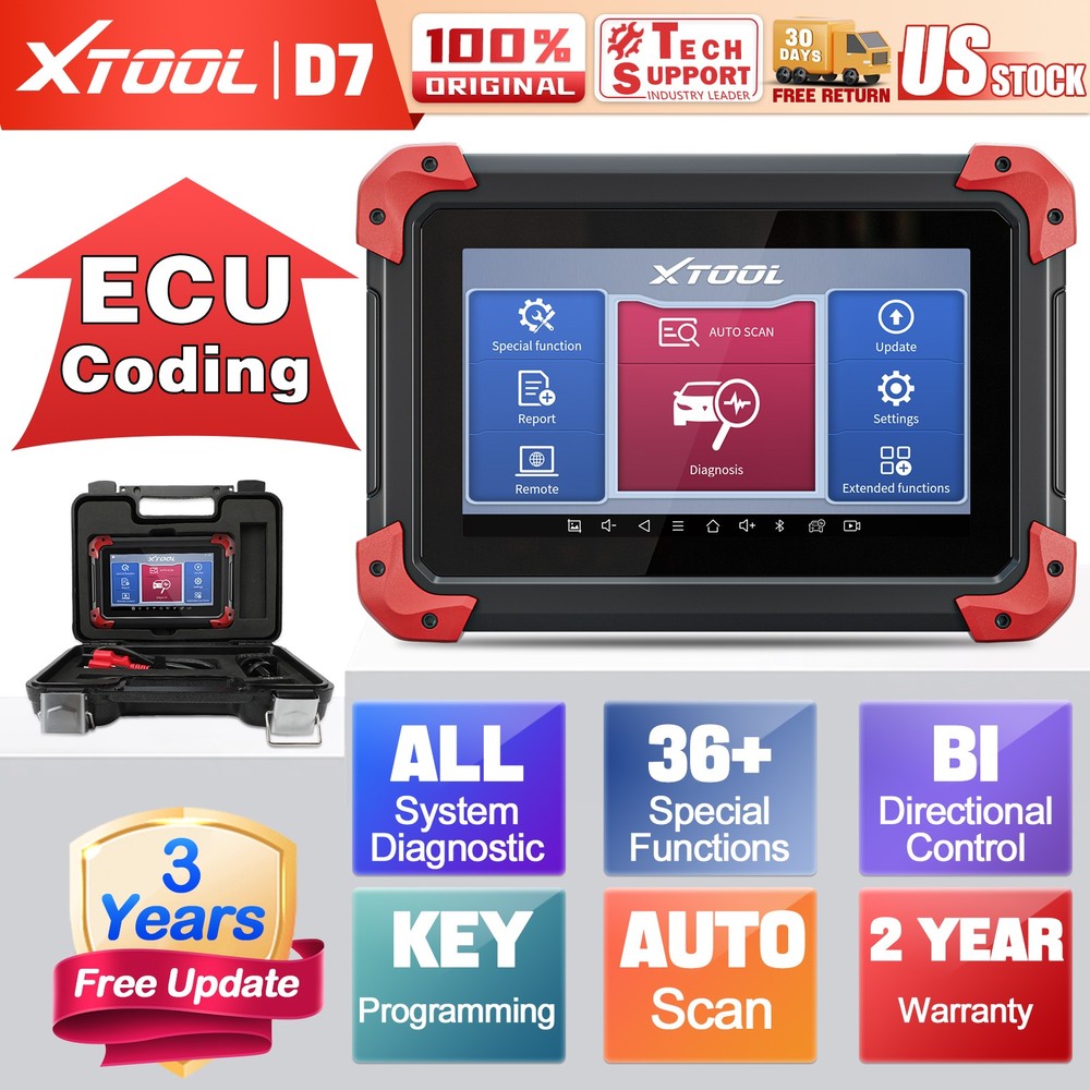XTOOL D7 OBD2 Full System Diagnostic Scanner Bi-Directional Tool Key Programmer