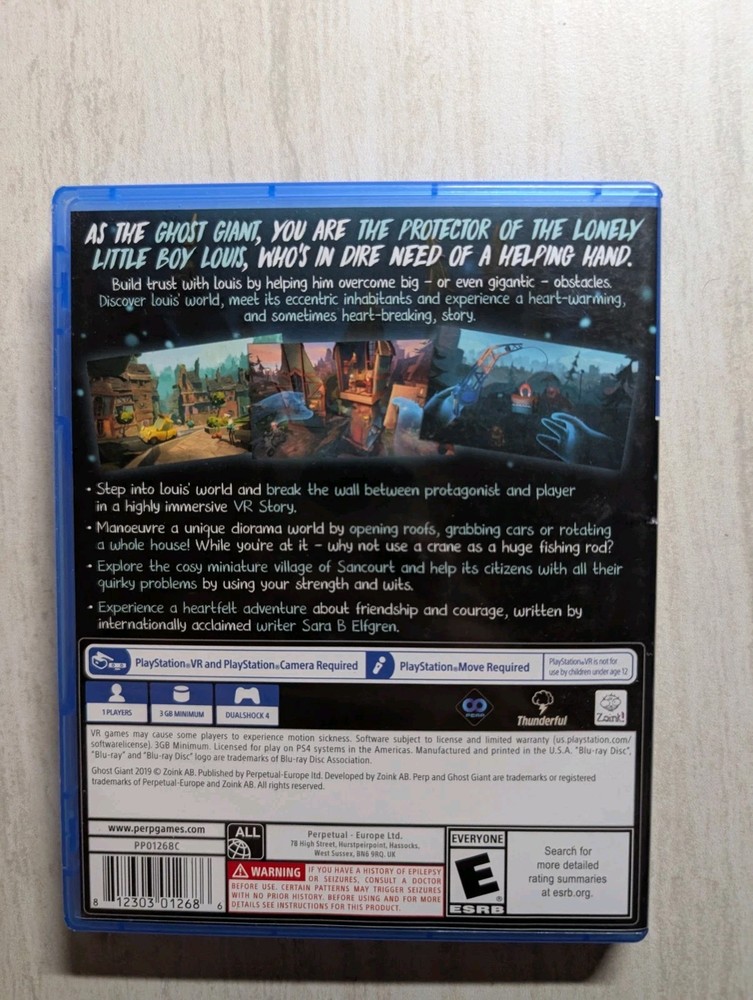 NO GAME Ghost Giant PlayStation 4 PS4 Case