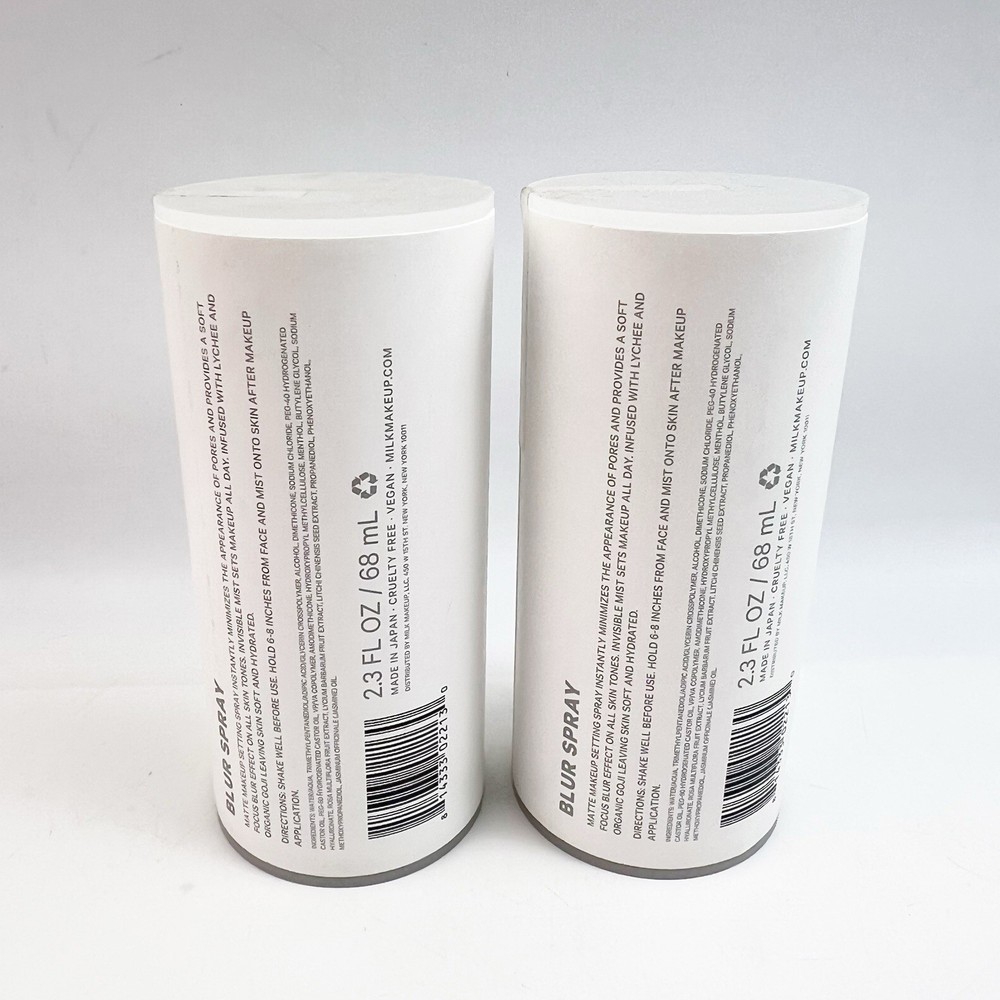 TWO Milk Makeup Blur Spray Makeup Setting 2.3 oz ea New