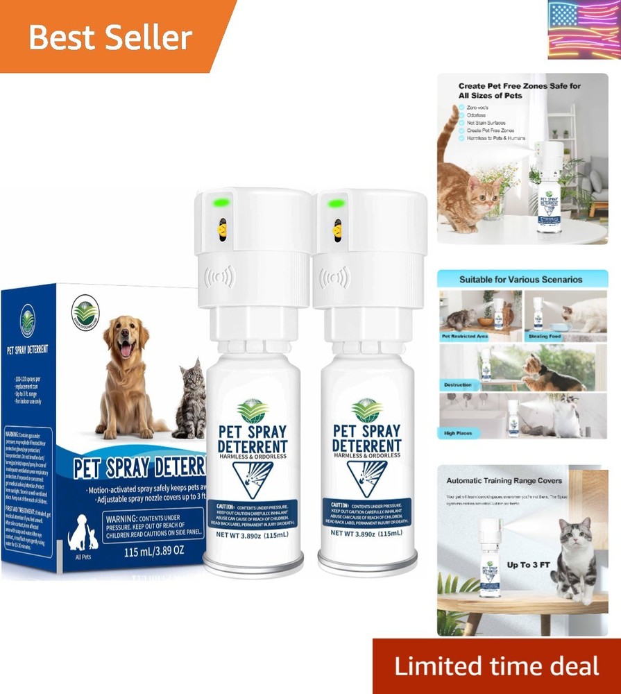 Cat Spray Deterrent System [ 2 Pack ] Cat Deterrent Spray, Motion Activated P...