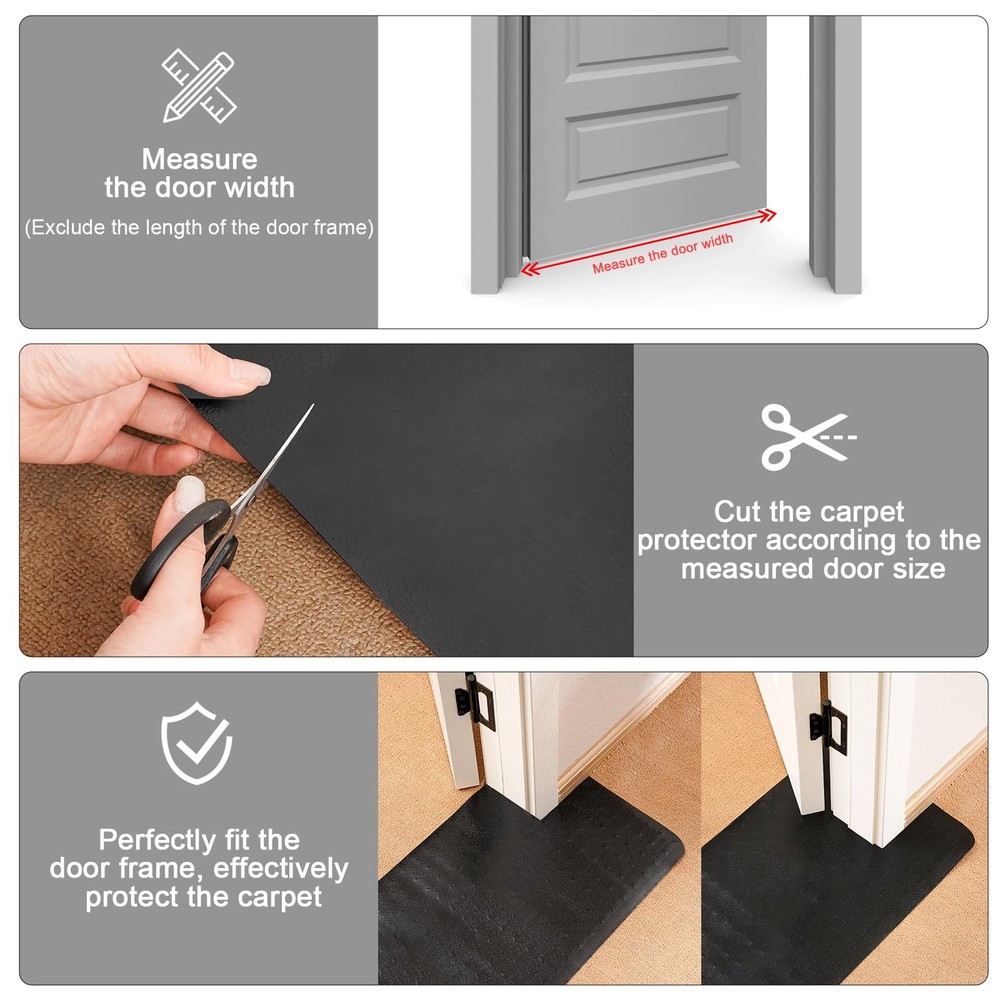 Carpet Protector for Pets -3.6FT 2PCS Black Round Corner Plastic Carpet Prote...